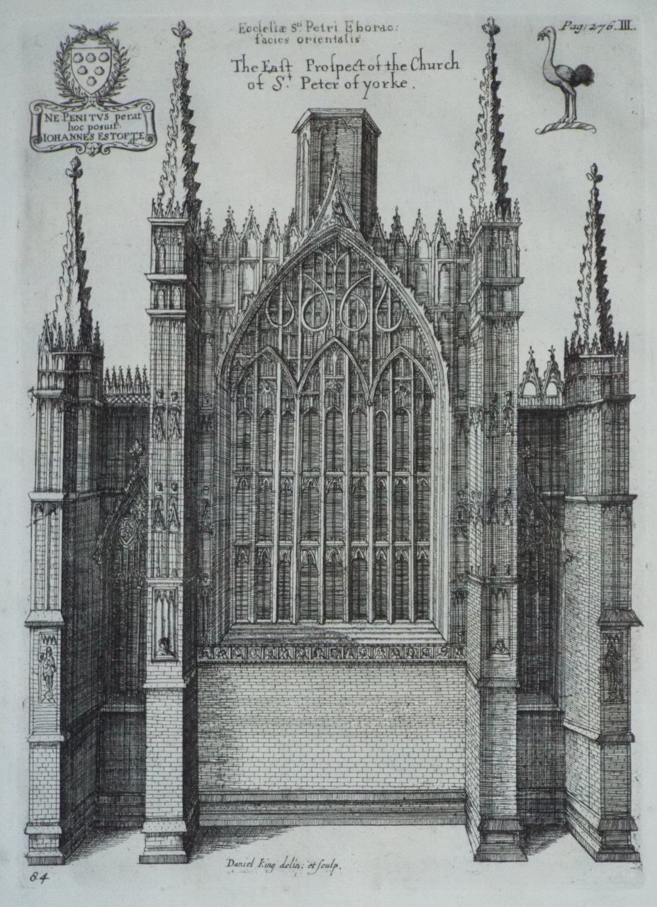 Print - The East Prospect of the Church of St. Peter of Yorke. Ecclesiae Sn. Eborao facies orientalis. - King